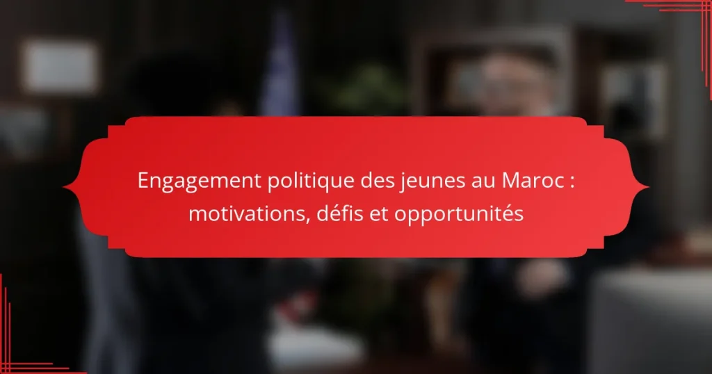 Engagement politique des jeunes au Maroc : motivations, défis et opportunités