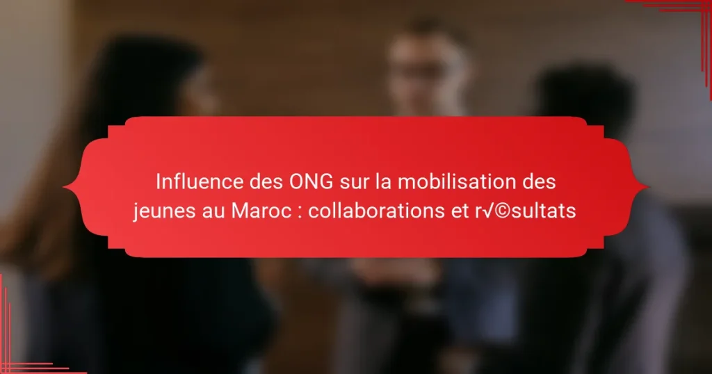 Influence des ONG sur la mobilisation des jeunes au Maroc : collaborations et résultats