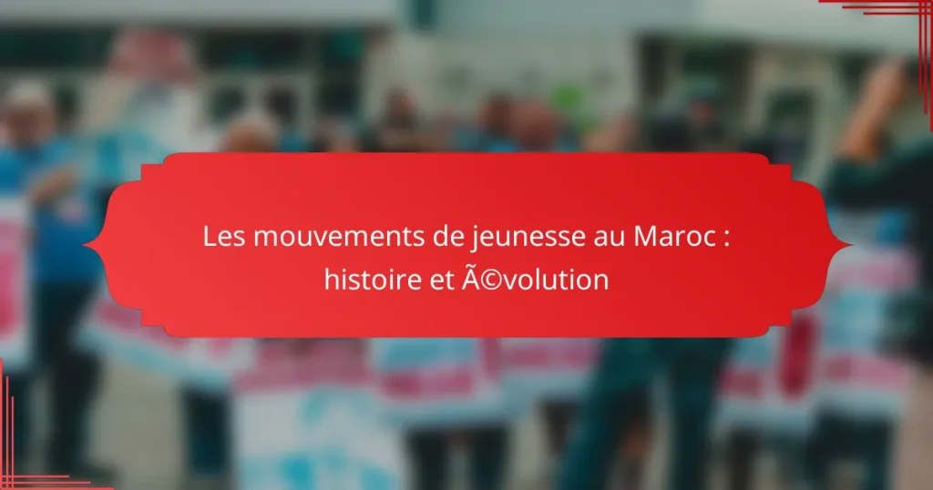 Les mouvements de jeunesse au Maroc : histoire et évolution