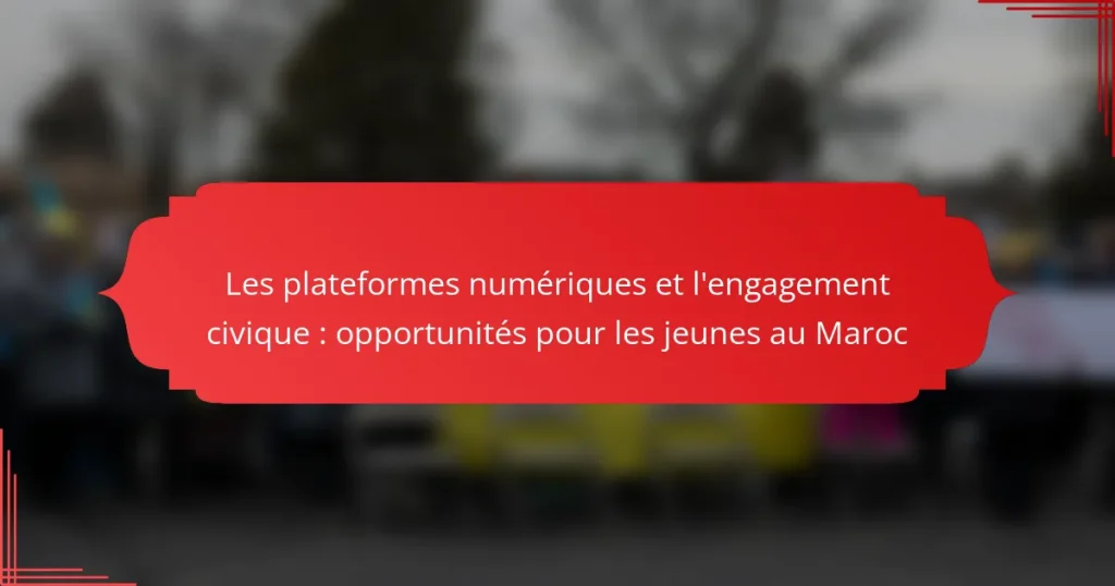 Les plateformes numériques et l’engagement civique : opportunités pour les jeunes au Maroc