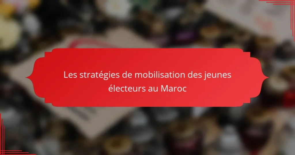 Les stratégies de mobilisation des jeunes électeurs au Maroc