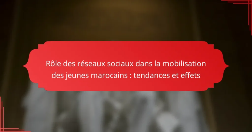 Rôle des réseaux sociaux dans la mobilisation des jeunes marocains : tendances et effets